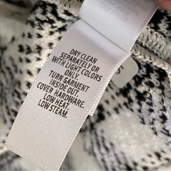 ST. JOHN black white checker print tweed long sleeves open front cardigan jacket - Picture 12 of 13